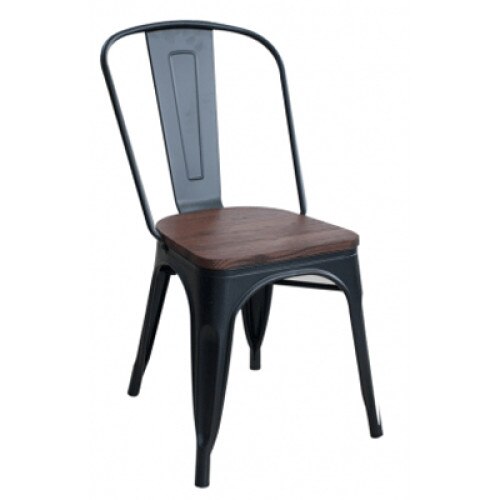 Scaun metalic RAKI ANTIQUE 51x44x85,5cm BLACK MATTE