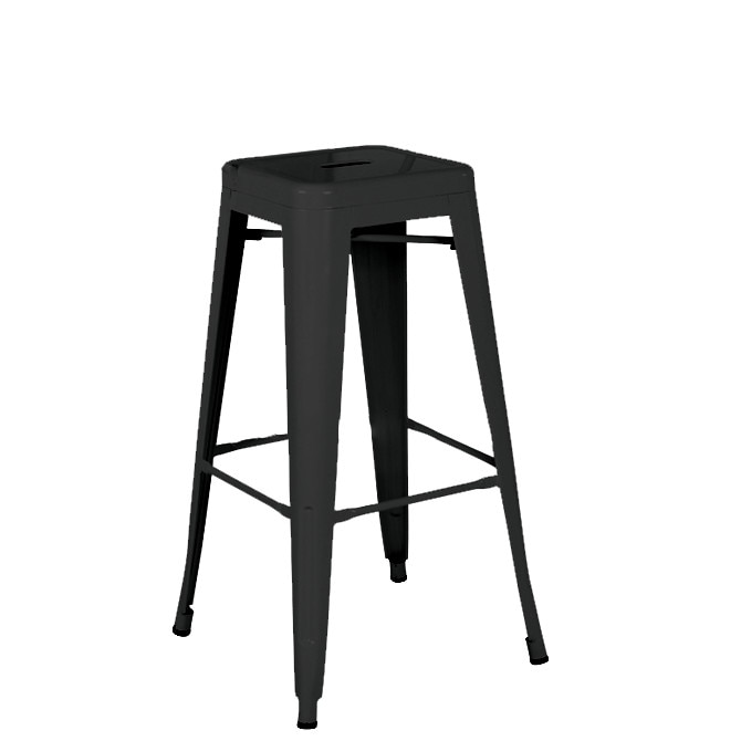 Scaun metalic bar RAKI negru 43x43x76