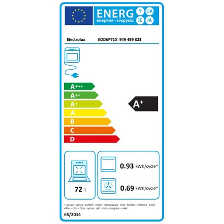 Cuptor incorporabil Electrolux EOD6P71X, Electric, 72 l, Autocuratare pirolitica, Grill, Timer, SteamBake, Clasa A+, Inox/Negru