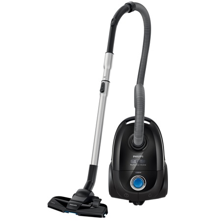 Aspirator cu sac Philips Performer Active FC8664/91, 4 l, Tub telescopic metalic, 1500 W, EPA 10, Negru