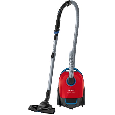 Aspirator cu sac Philips Peformer Compact FC8373/09, 3 l, Tub telescopic, 750 W, Rosu/Albastru