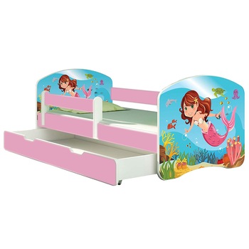 Patut tineret MyKids Mermaid cu sertar si saltea 140x70 Patut tineret MyKids Mermaid cu sertar si saltea 140x70