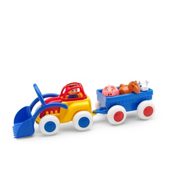 Tractor VikingToys cu remorca si animalute, 40 x 12 x 13 cm, plastic, +1 an, multicolor, MGC Tractor VikingToys cu remorca si animalute, 40 x 12 x 13 cm, plastic, +1 an, multicolor, MGC