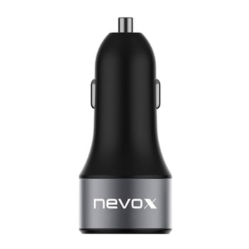 Incarcator Auto 63W NEVOX cu functie QuickCharge 3.0, USB-C PD + USB, Negru Incarcator Auto 63W NEVOX cu functie QuickCharge 3.0, USB-C PD + USB, Negru