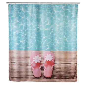 Perdea dus, 100% polyester,Wenko, Hawaii, 180x200 cm Perdea dus, 100% polyester,Wenko, Hawaii, 180x200 cm