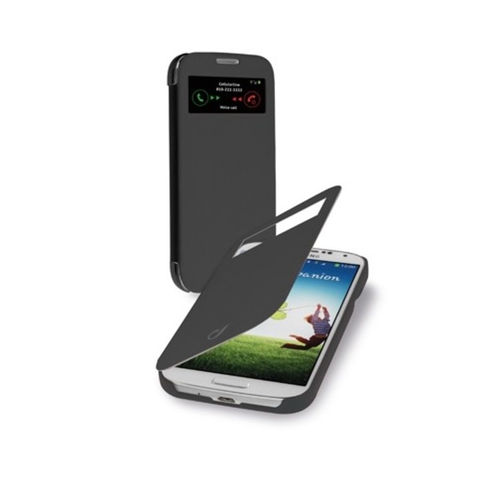 Калъф за телефон Cellular Line BookID за Samsung Galaxy I9500 S4, Черен
