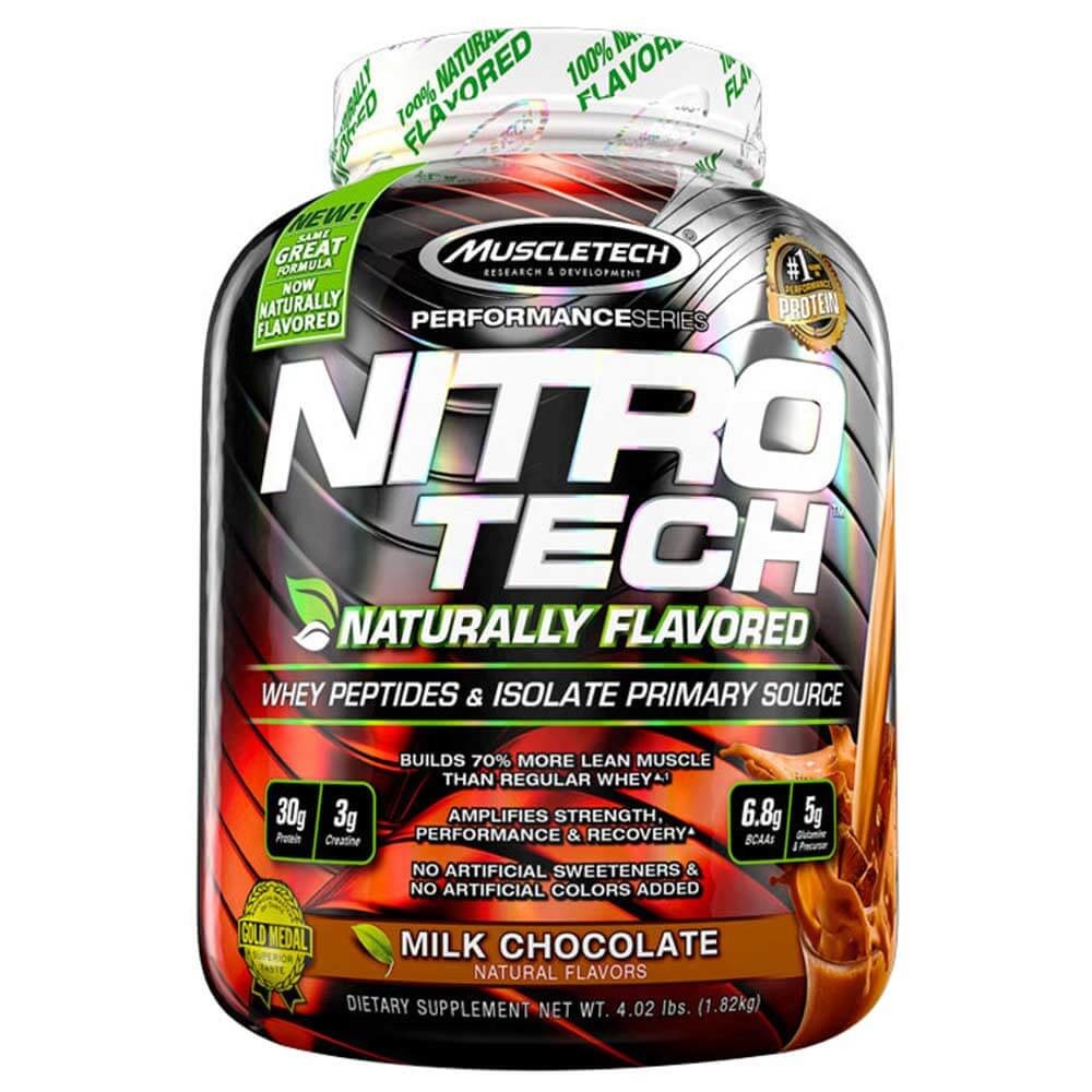 Proteina MuscleTech - Nitro Tech Naturally Flavored, 1.82kg, Milk Chocolate