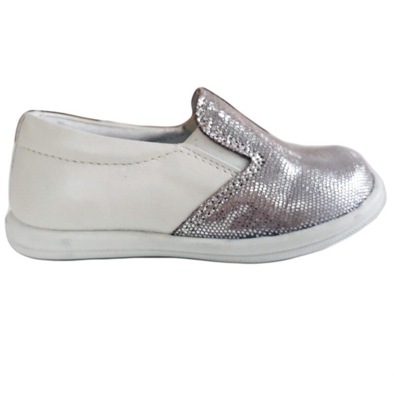 Mocasini copii piele Tar argintiu Pj Shoes 20