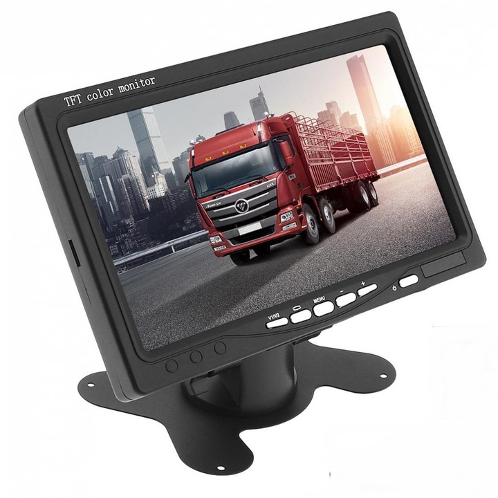 Kit Mers Inapoi Monitor 7 inch + Camera 4 Led Wireless + Senzori Parcare