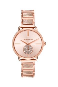 Michael Kors, Ceas rotund decorat cu cristale, Auriu rose Michael Kors, Ceas rotund decorat cu cristale, Auriu rose