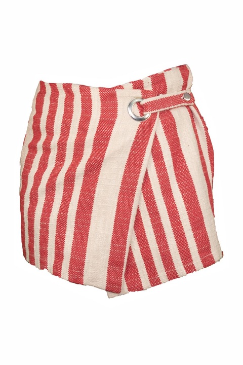 Fusta dungi mari, origine India, Rosu/Alb