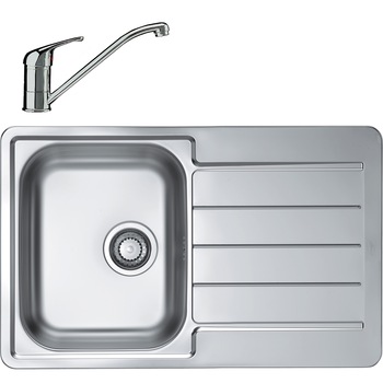 Pachet chiuveta Alveus Line 80, 790x500 mm, cuva stanga, adancime 160 mm, Inox + Baterie GM 110 Pachet chiuveta Alveus Line 80, 790x500 mm, cuva stanga, adancime 160 mm, Inox + Baterie GM 110