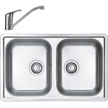 Pachet chiuveta Alveus Line 90, 790x500 mm, adancime 160 mm, Inox + Baterie GM 110 Pachet chiuveta Alveus Line 90, 790x500 mm, adancime 160 mm, Inox + Baterie GM 110