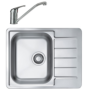 Pachet chiuveta Alveus Line 110, 615x500 mm, cuva stanga, adancime 150 mm, Inox + Baterie GM 110 Pachet chiuveta Alveus Line 110, 615x500 mm, cuva stanga, adancime 150 mm, Inox + Baterie GM 110