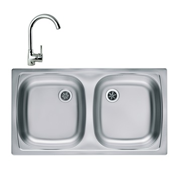 Pachet chiuveta Alveus Basic 160, 780x435 mm, adancime 140 mm, Inox satinat + Baterie Karina Pachet chiuveta Alveus Basic 160, 780x435 mm, adancime 140 mm, Inox satinat + Baterie Karina