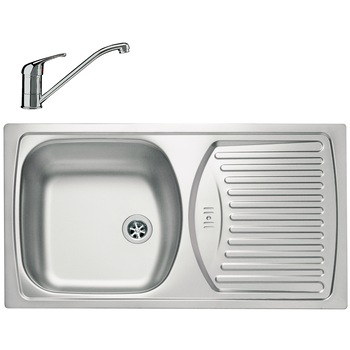 Pachet chiuveta Alveus Basic 150, 780x435 mm, cuva stanga, adancime 140mm, Inox satinat + Baterie GM 110 Pachet chiuveta Alveus Basic 150, 780x435 mm, cuva stanga, adancime 140mm, Inox satinat + Baterie GM 110