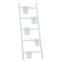 suport metalic ghivece alb cu 5 locuri in forma de scara  decorcasa  40 x 128 cm imagen 25_0_
0
