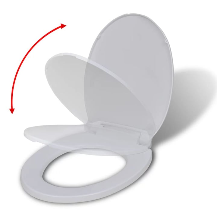 vidaXL lassan csukódó fedelű ovális WC ülőke fehér