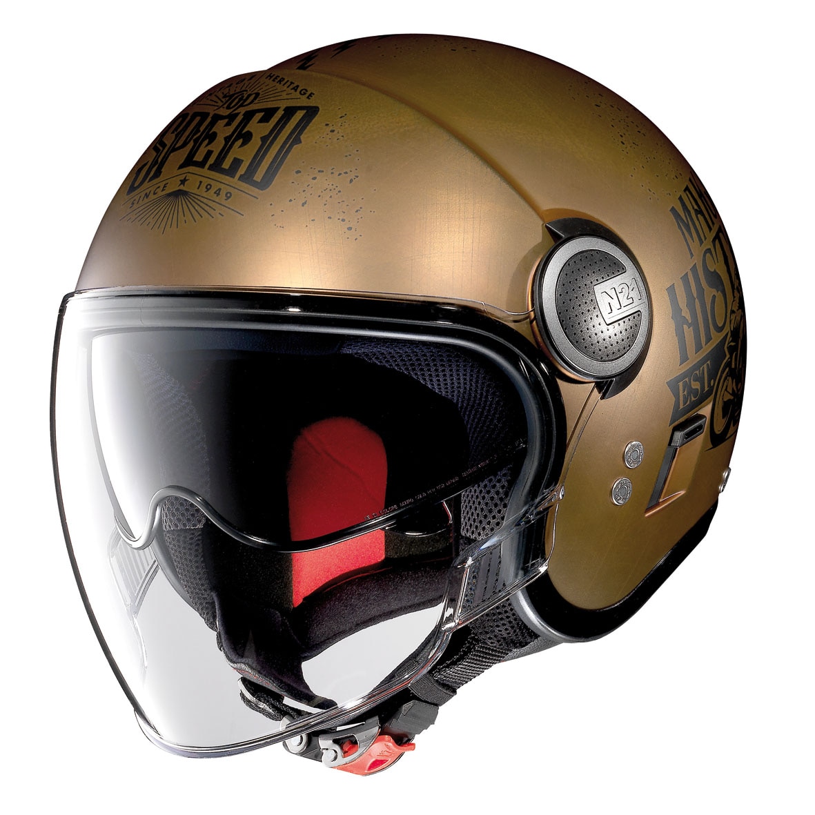 Casca moto NOLAN Mini-Jet - N21 Visor motogp legends - scratched flat copper L