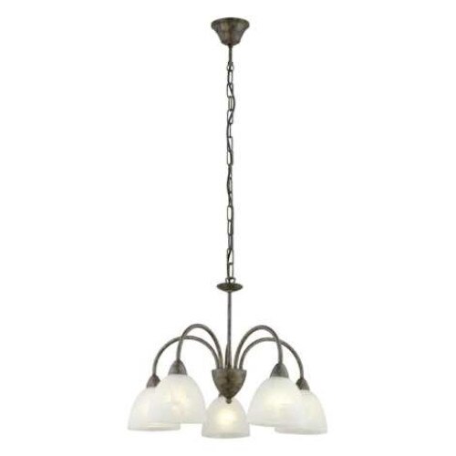 Lustra Dionis EGLO, metal rustic si sticla alba