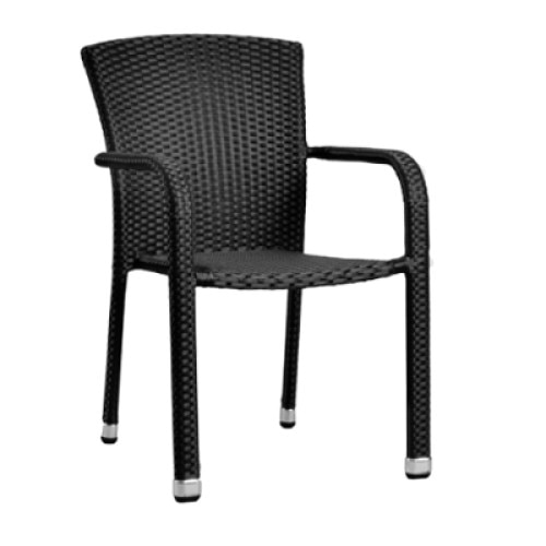 Scaun gradina,terasa RAKI PALMAR cu brate din ratan culoare neagra