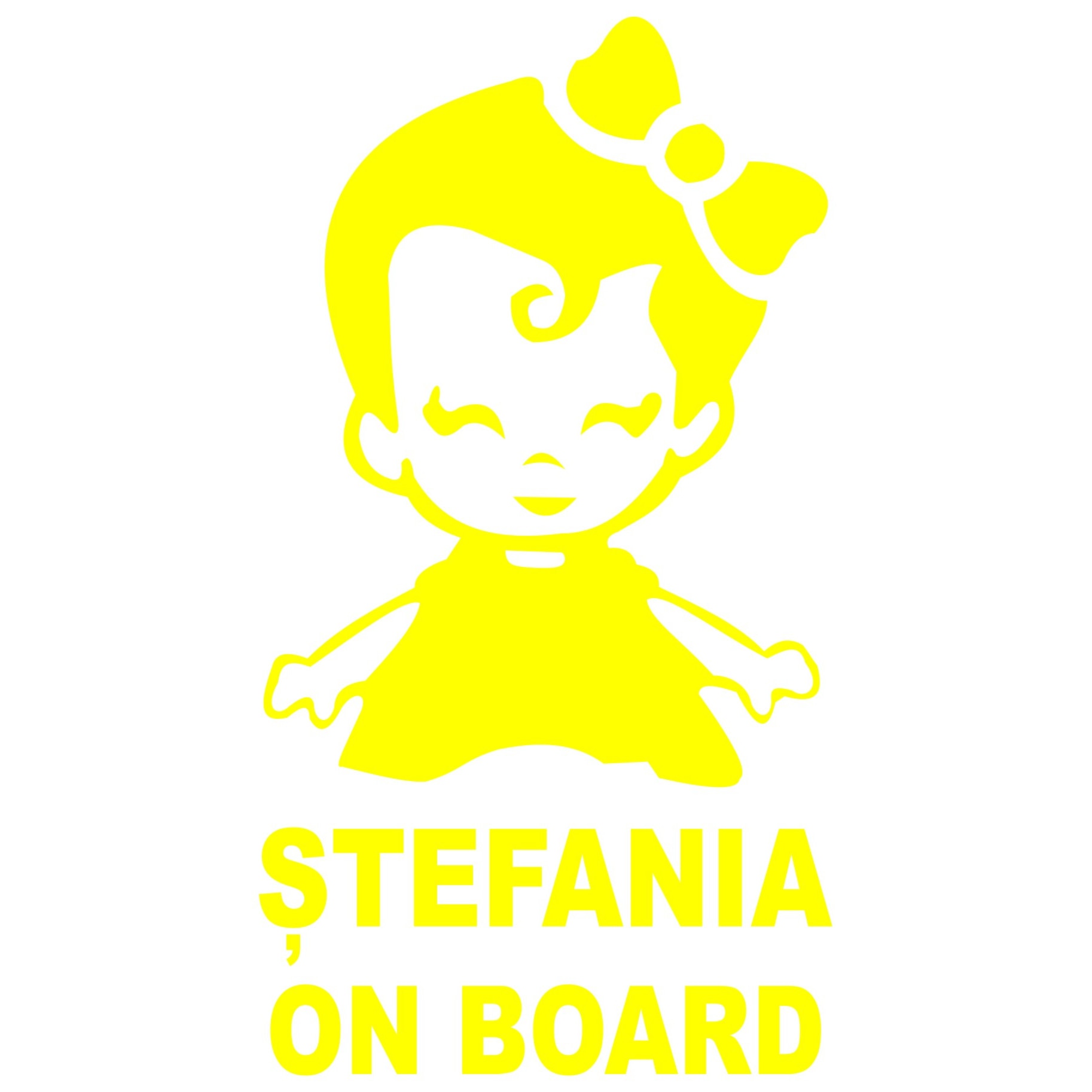 Sticker auto, Stefania on Board, culoare galbena
