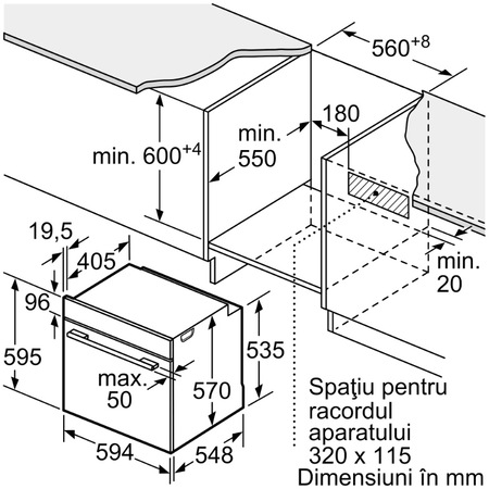 Cuptor incorporabil Bosch HBG5780B0, Electric, Multifunctional, 10 functii, 30 de programe automate, Grill, Autocuratare pirolitica, 71 L, Clasa A, Negru