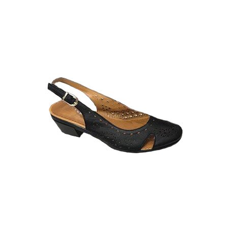 Sandale din piele fina, model rafinat cu aspect de dantela, D&J Exclusive, Negru