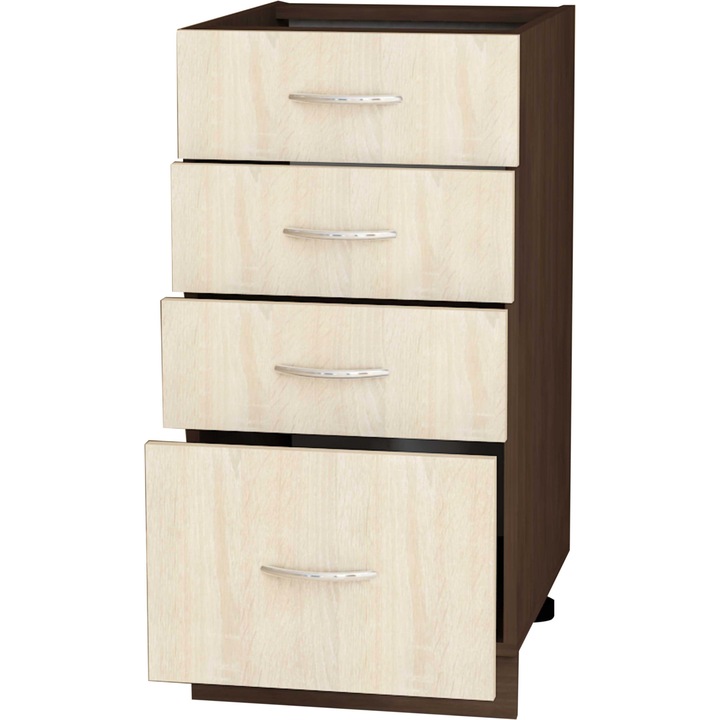 Кухненски модул долен с 4 чекмеджета Sani, 40x50x82 cm, Венге/Дъб Сонома