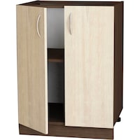 Corp inferior de bucatarie Sani Motest, 60x48x82 cm, Wenge/Stejar Sonoma