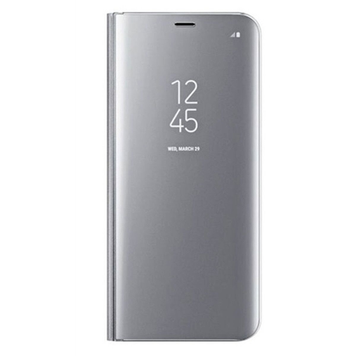 Husa Flip Cu Stand Samsung Galaxy A50 Tip Oglinda Argintie