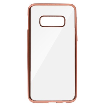 Husa Silicon Just Must Mirror pentru Samsung Galaxy S10e, margini electroplacate, Rose Gold Husa Silicon Just Must Mirror pentru Samsung Galaxy S10e, margini electroplacate, Rose Gold