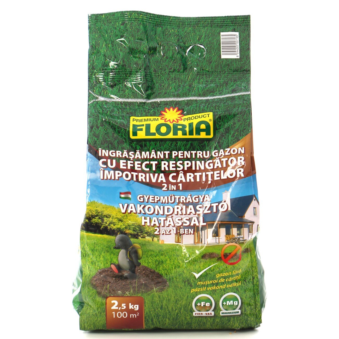 Ingrasamant Floria, Substantele aromate zeolit resping cartitele de pe suprafata gazonului , Reduce aparitia muschilo, Aereaza solul