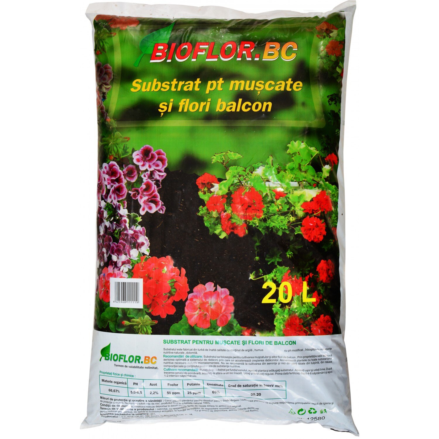 Substrat iMKⓇ, Pentru muscate si flori, Obtinut din turba neagra, Continut ridicat de nutrienti si microelemente