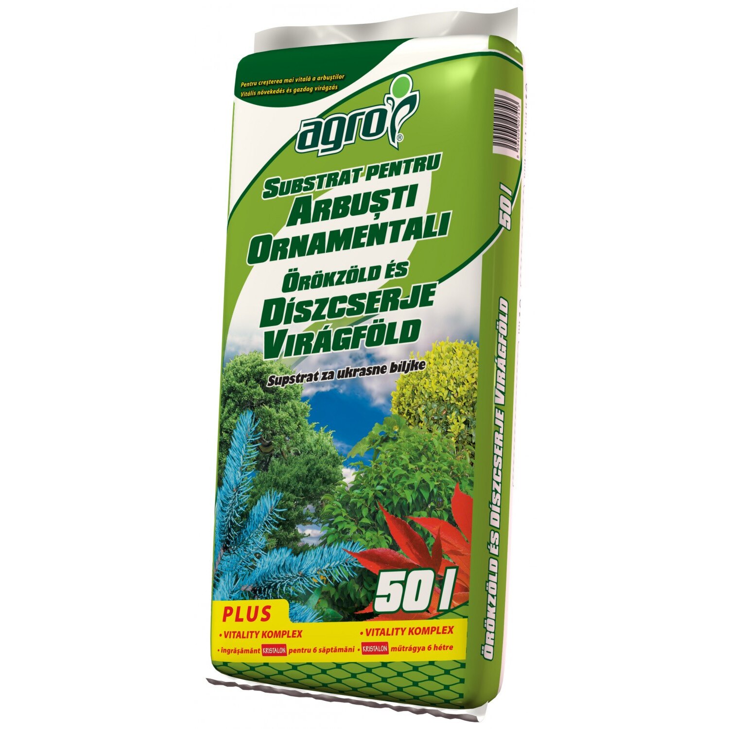 Pamant pentru arbusti ornamentali Agro, Continut mare de nutrienti, Cu valoare redusa a pH-ului