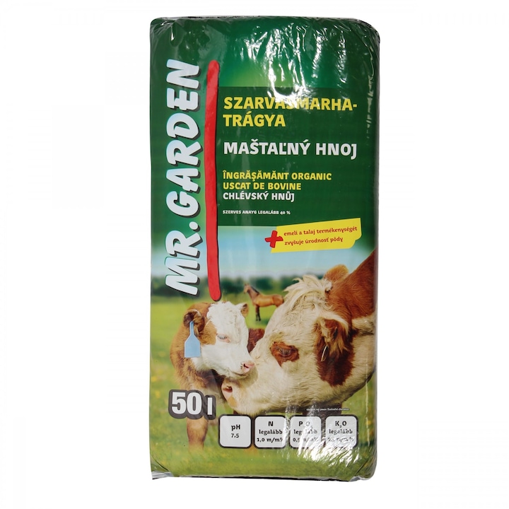 Ingrasamant organic Mr. Garden, Imbogatit cu turba, Faciliteaza aplicarea si incorporarea in sol