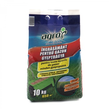 Ingrasamant Agro, Pentru cresterea economica si gazon sanatos, Pentru aprox. 500 - 830 m² Ingrasamant Agro, Pentru cresterea economica si gazon sanatos, Pentru aprox. 500 - 830 m²