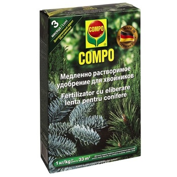 Ingrasamant Compo, Pentru toate tipurile de conifere, Ofera inca din prima zi nutrientii de baza si cei micro, Asigura o buna dezvoltare plantei Ingrasamant Compo, Pentru toate tipurile de conifere, Ofera inca din prima zi nutrientii de baza si cei micro, Asigura o buna dezvoltare plantei