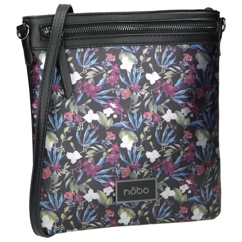 Geanta Nobo neagra cu motive florale