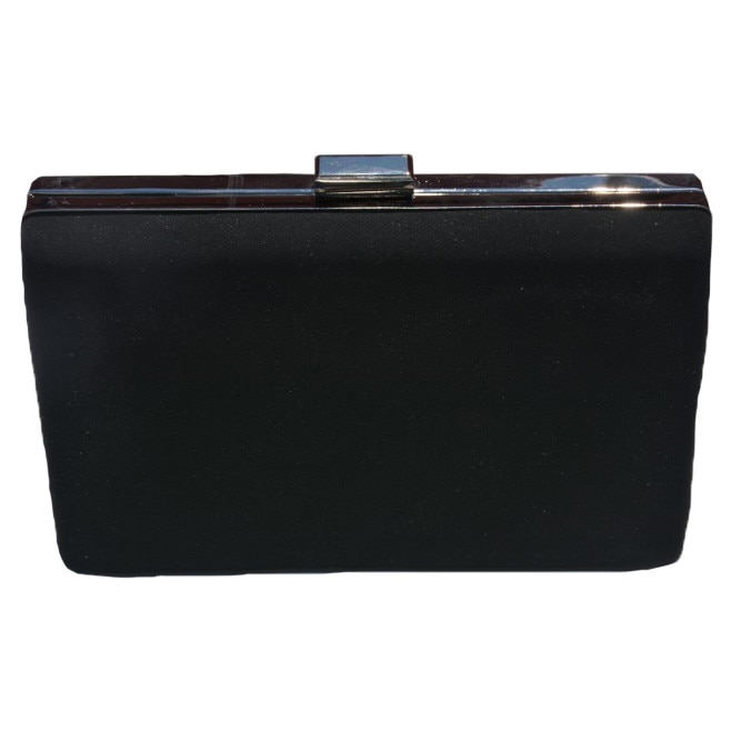 Poseta eleganta, din material textil, cu aspect de catifea, D&J Exclussive, negru