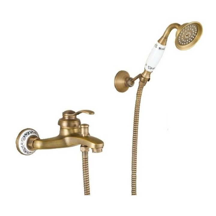 Смесител Antique стенен за вана с аксесоари