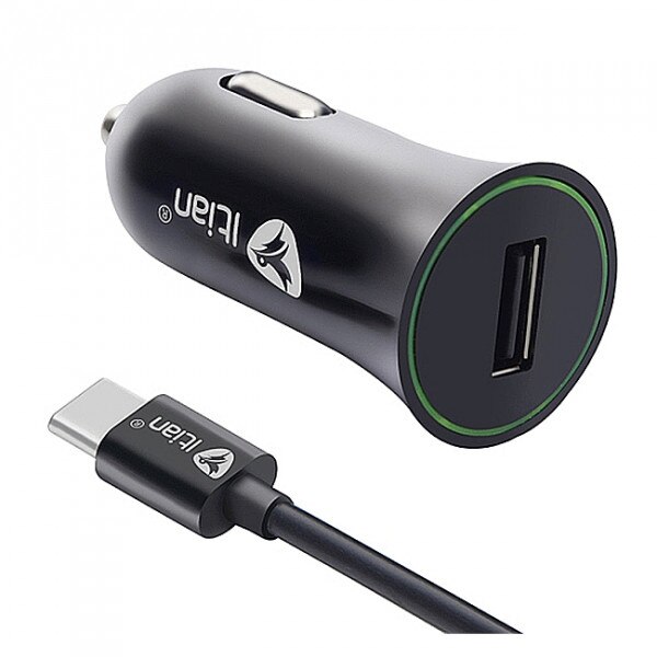 Incarcator auto , Delock , 12V/24V -> USB , Black