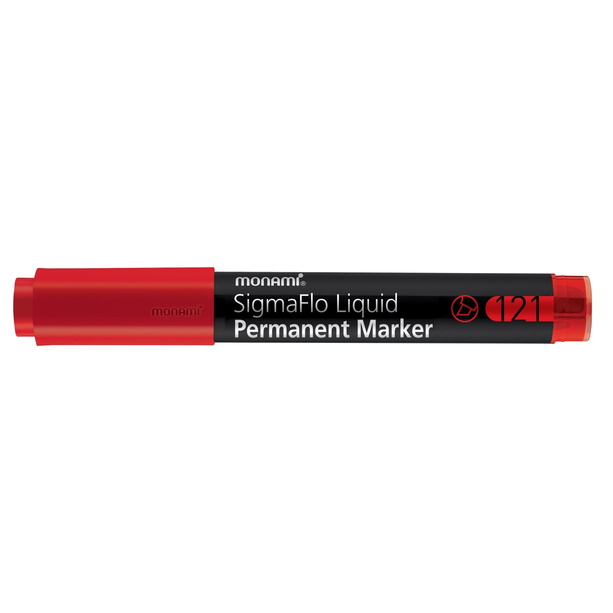 Marker permanent Monami SigmaFlo cu varf tesit de 1-5 mm rosu