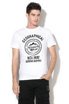 Geographical Norway, Tricou cu imprimeu logo Jiday, Alb Geographical Norway, Tricou cu imprimeu logo Jiday, Alb