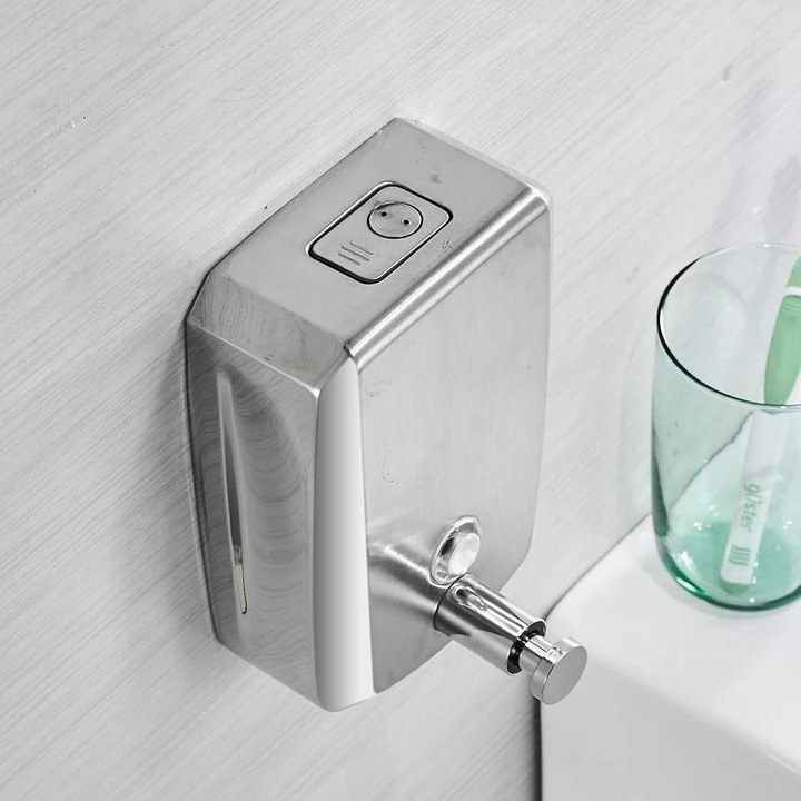 Dispenser detergent lichid 800ml inox satinat antivandalism inchidere cheie