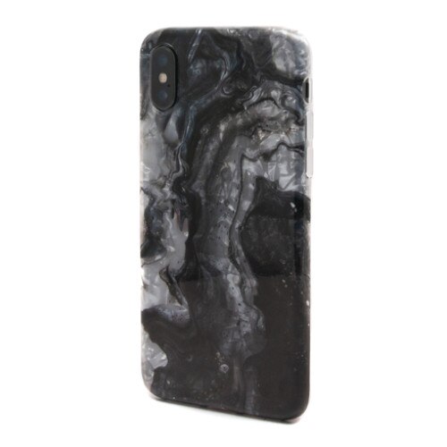 Husa Luxury Marble Clear Edge iPhone X Neagra