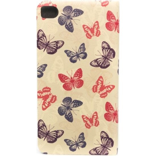 Husa Tellur din Piele sintetica pentru Huawei P8 Lite, Fluture