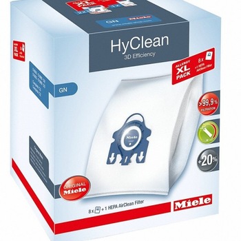 Pachet 8 saci aspirator Miele GN HyClean 3D Allergy XL, 8 saci, un filtru HEPA, 2 filtre motor Pachet 8 saci aspirator Miele GN HyClean 3D Allergy XL, 8 saci, un filtru HEPA, 2 filtre motor