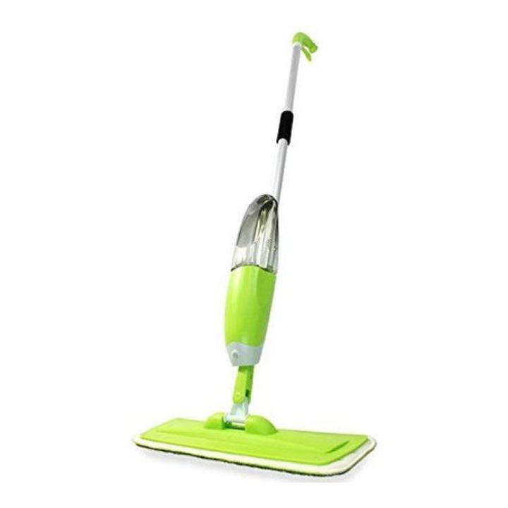 Mop cu pulverizator multifunctional, microfibra spray cu rezervor 650ml, Grunberg, verde +racleta curatare geam