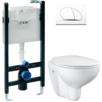 ALL IN ONE Incastrat - LIV + Grohe Bau Ceramic Rimless - Gata de montaj - Vas wc Suspendat Grohe Bau Ceramic Rimless + Capac softclose + Rezervor LIV + Suport hartie ROMTATAY ALL IN ONE Incastrat - LIV + Grohe Bau Ceramic Rimless - Gata de montaj - Vas wc Suspendat Grohe Bau Ceramic Rimless + Capac softclose + Rezervor LIV + Suport hartie ROMTATAY